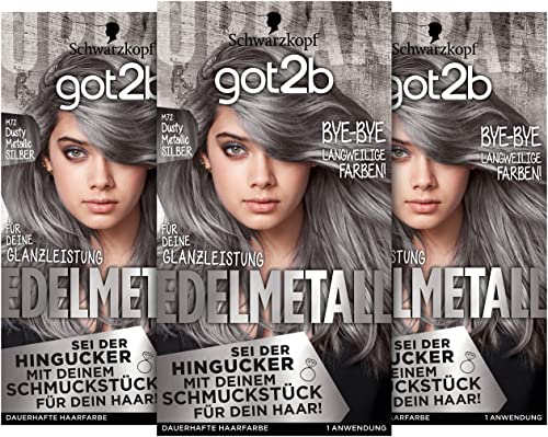 got2b Edelmetall M72 Dusty Metallic Silber Stufe 3 Haarfarbe mit Me...