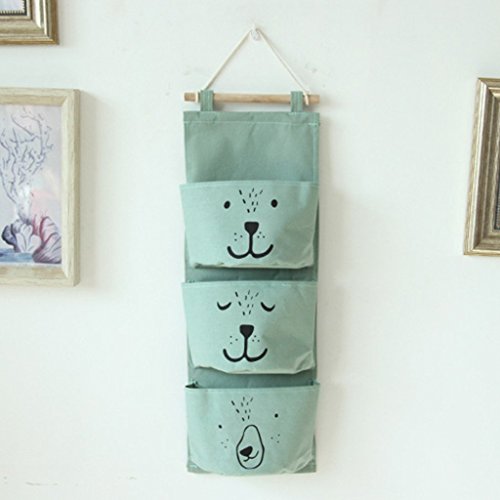 Hanging Storage Bag Organiser with 3 Pockets Nursery Living Room Be...