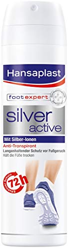 Hansaplast Silver Active Fußspray (150 ml), Fußdeo Anti-Transpira...