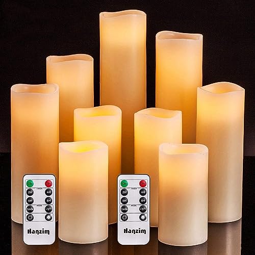 Hanzim LED Kerzen Set von 9 Flammenlose Kerzen Batteriebetriebene K...