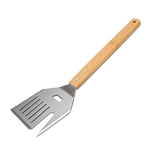 HASULL 5-in-1-Edelstahl-Grillspachtel, integriertes Messer, Gabel, ...