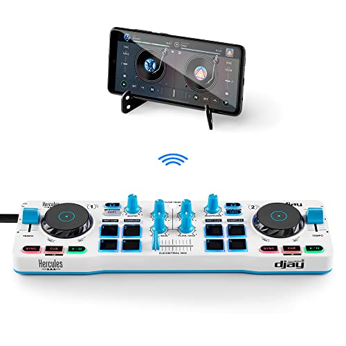 HERCULES DJControl Mix Blue Edition - Kabelloser DJ-Controller mit ...