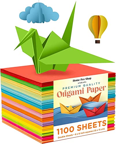 Home Pro Shop Origami Papier - 1100 Blatt Doppelseitiges Bastelpapi...