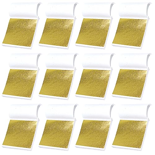 Honatrv Blattgold 240 Blatt, Blattgold zum Basteln, 9x9cm Blattgold...