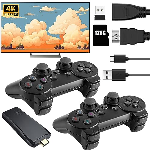 HOVCEH Retro Konsole 128GB, 4K Retro HDMI Game Stick, Game Stick Wi...