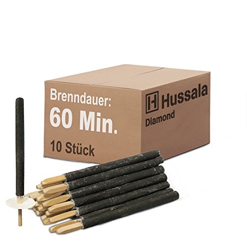 Hussala - Diamond Wachsfackeln Brennzeit 60 min Garten-Fackeln [10 ...