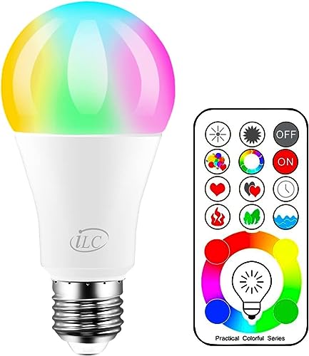 iLC LED Farbige Leuchtmittel,70W äquivalente, RGBW Lampe Edison Fa...