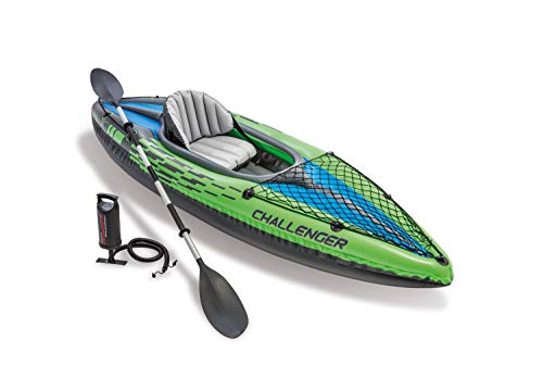 Intex Challenger K1 Kayak 1 Man Inflatable Canoe with Aluminum Oars...