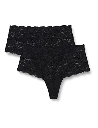 Iris & Lilly Damen Tanga-Unterwäsche Spitze hoher Bund, 2er-Pack, ...