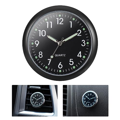 JIZZU Car Clock, Mini Fahrzeug Armaturenbrett Uhr für Auto, Mini Q...