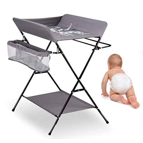 kangten Baby Wickeltisch Klappbarer Wickelkommode mit 3 Fächer Fla...