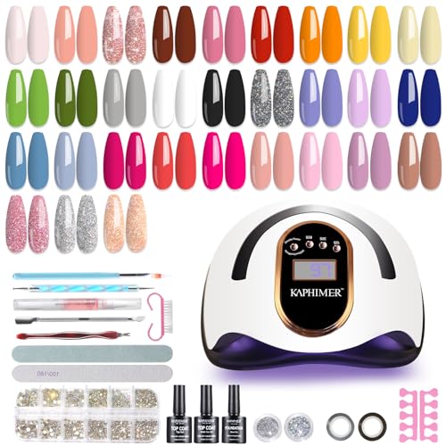 Kaphimer Gel Nagellack Set mit UV Lampe 30 Farben*7.5ML Gel Nail Po...