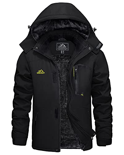 KEFITEVD Winterjacke Herren Warm Softshell Jacke Wasserdicht Snowbo...