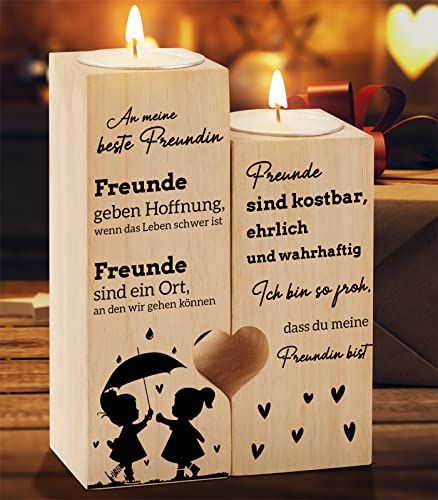 Kerzenständer Geschenke für Freundin, KAAYEE Herzförmiger Kerzen...