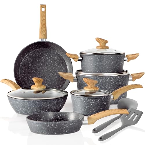 Kitchen Academy Topfsets Pfannenset 12-Teilig,Pfanne 20cm,28cm,Tief...