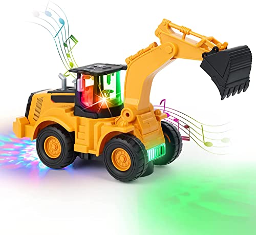 Kiztoys Bagger Spielzeug, Automatisches Gehen mit Sound und Licht F...