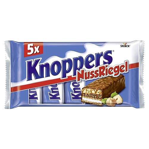 Knoppers NussRiegel – 1 x 200g (5 Riegel) – Schokoriegel mit Mi...