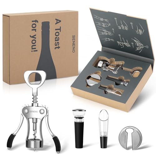 Korkenzieher Weinöffner Set, Beneno Weinzubehör-Geschenkset, Kork...