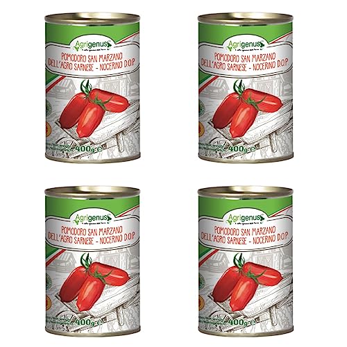 La Vela 4 x 400 g Geschälte Tomaten Pomodori San Marzano D.O.P. De...