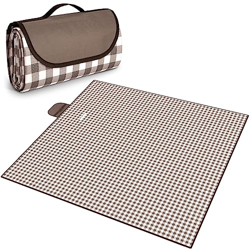 Larkumio Picknickdecke 200x200 cm, wasserdichte, waschbare Picknick...