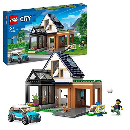 LEGO 60398 City Familienhaus mit Elektroauto, Puppenhaus Set mit Sp...