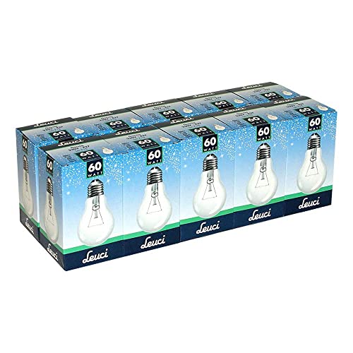 Leuci 10 x Glühbirne Birnenform A55 60W E27 klar Glühlampe Glühb...