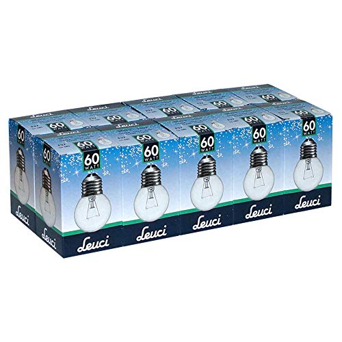 Leuci 10 x Glühbirne Tropfenform P45 60W E27 klar Glühlampe warmw...