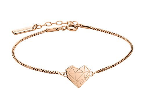 LIEBESKIND Damen Armband Herz Edelstahl Silber 20 cm (roségold)...