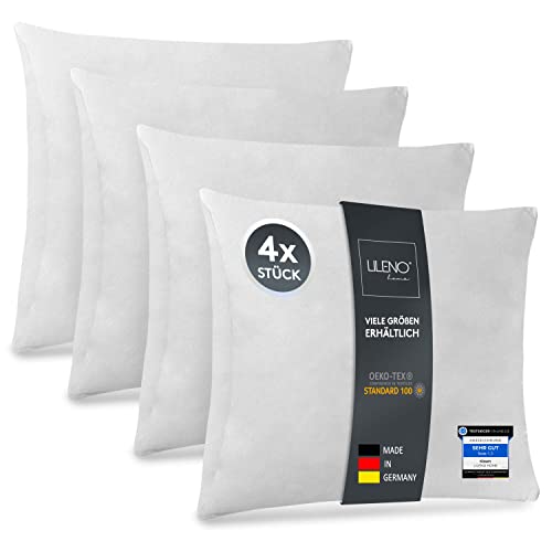 LILENO HOME 4er Set Kissenfüllung 50x50 cm - 40°C waschbares Inne...