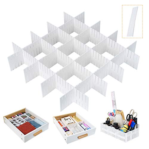 Locisne 32 Stück verstellbare Gitter-Schubladen-Teiler DIY Kunstst...