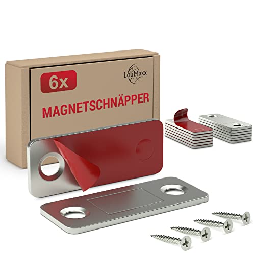 LouMaxx Magnetschnäpper selbstklebend - Haltekraft 8kg - 6er Set a...