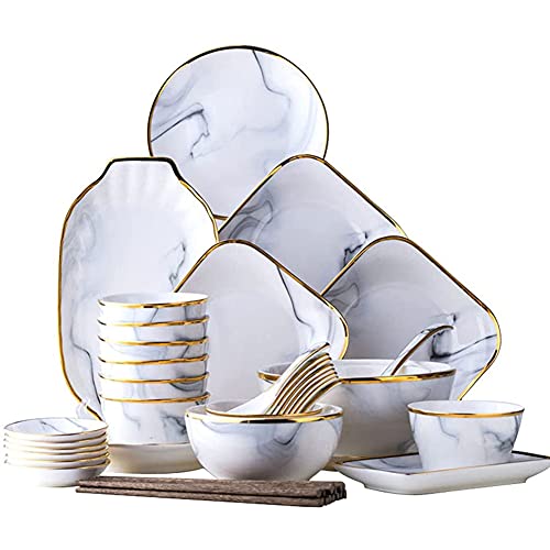 Marmor moderner Abendessen-Service-Set, einfacher Keramikgeschirr-S...