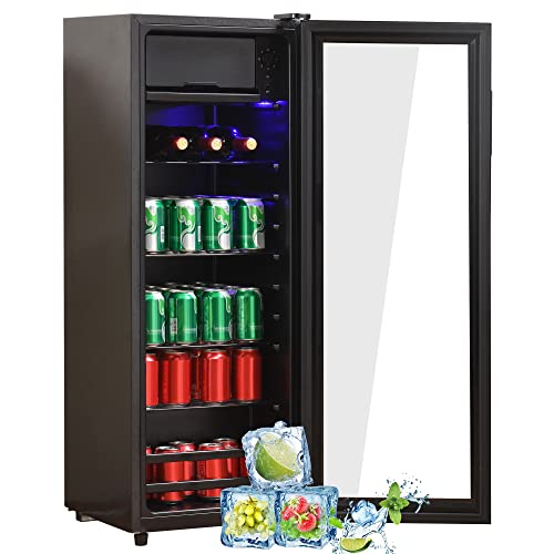 Merax Kühlschrank 128L, Freistehend Getränkekühler mit 120L-Küh...