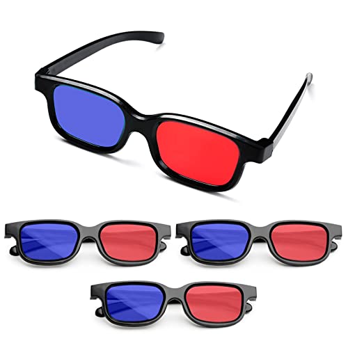 MingZhuInC 3D-Brille, 4 Stücke 3D Brille Rot Blau, Rot Grün Brill...