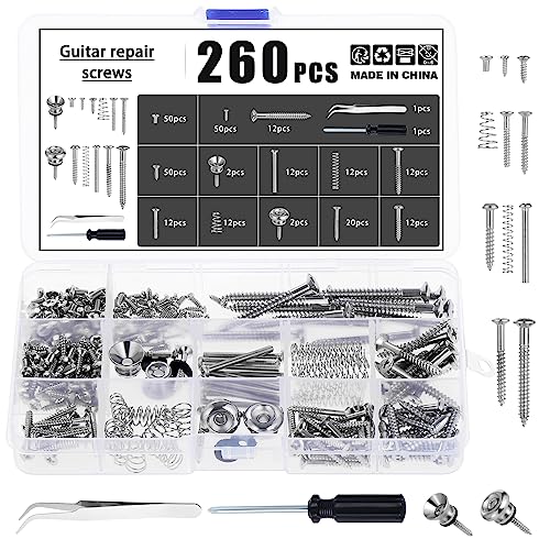 Moendergo 260 PCS E-Gitarre Schraube Kit mit Federn Gitarrenschraub...