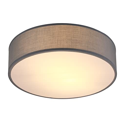 Monzana Deckenlampe 40W Rund 38cm Stoff 2-Flammig E27 Modern Wohnzi...