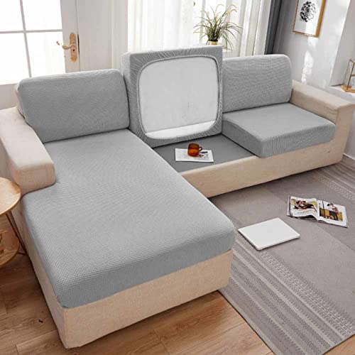 MTHGH Sofa Sitzkissenbezug,Stretch 4 3 2 1 Sitzer L Form Samt Sofab...