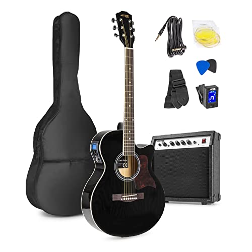 MAX ShowKit Elektro Akustik Gitarre Set mit Verstärker 40 Watt, Gi...