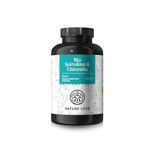 NATURE LOVE Bio Spirulina + Bio Chlorella - je 3000mg Spirulina &...