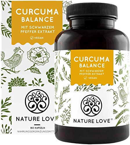 NATURE LOVE Curcuma Balance (180 Kapseln) - hochdosiert mit ca. 2...