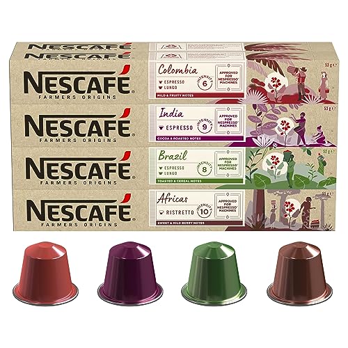 NESCAFÉ Farmers Origins Kaffeekapseln Probierset (4 Varianten), 8 ...