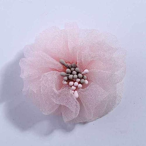 NevStp 10PCS 5,5 cm Stoff Blume Mit Stick Für Hochzeit Einladung K...