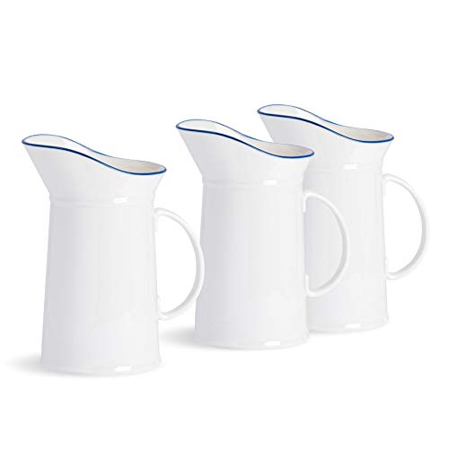 Nicola Spring Weiße Bauernhaus -Wasserkrüge - 1L - Pack Von 3...