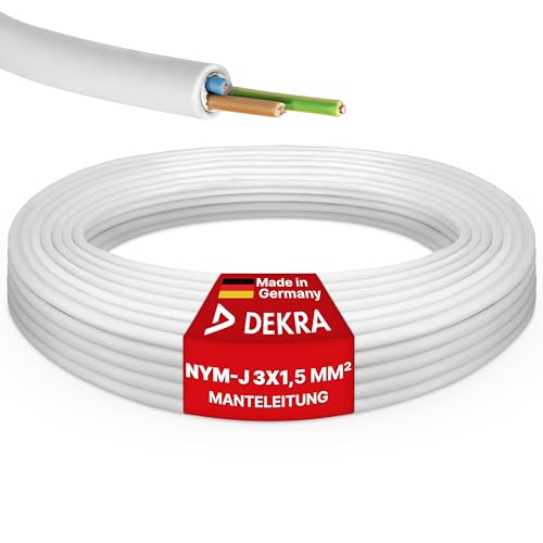 NYM-J 3x1,5 mm2 Manteleitung Frei Wählbar von 5 Meter bis 100 Mete...