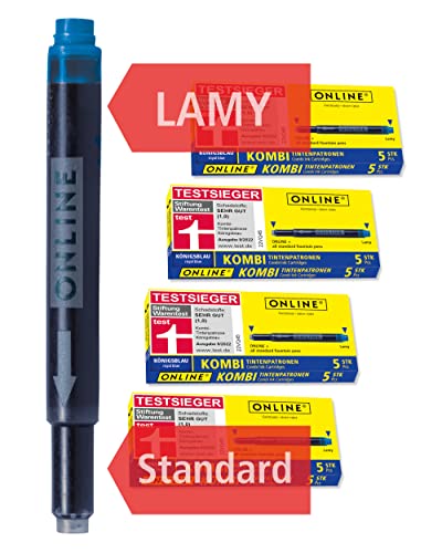 Online 20x kompatible LAMY Patronen blau, Universal-Tintenpatronen,...
