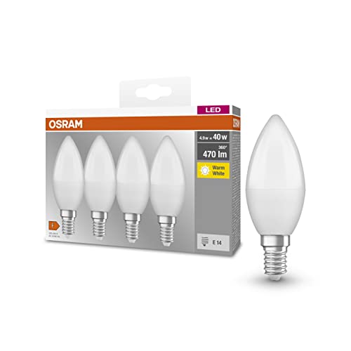 Osram Lamps LED Base Classic B Lampe, in Kerzenform mit E14-Sockel,...