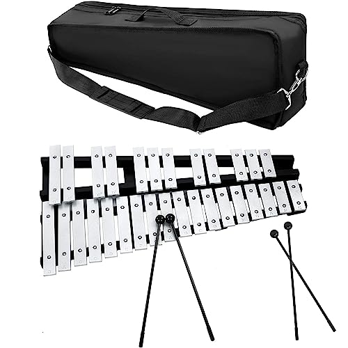 OUUTMEE Glockenspiel Aluminium 30 Noten Xylophon, Stangen mit 2 Sch...