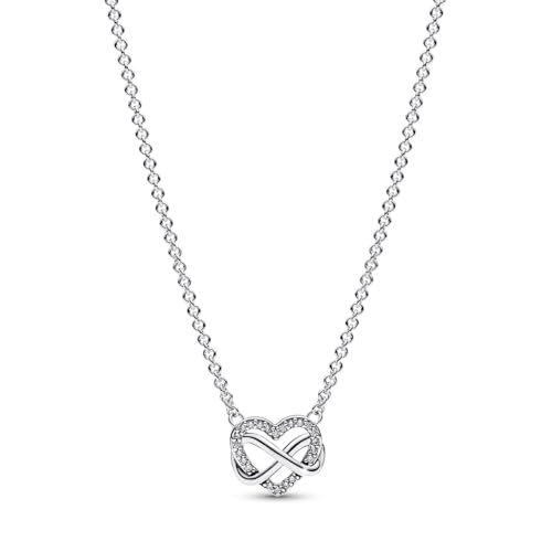 Pandora Moments Funkelnde Unendlichkeits-Herz Collier-Halskette aus...