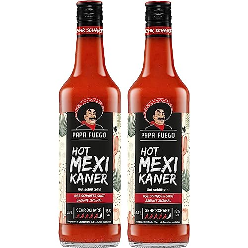 Papa Fuego Mexikaner (2 x 0.7 l) | Sehr scharfer Tomatenschnaps...