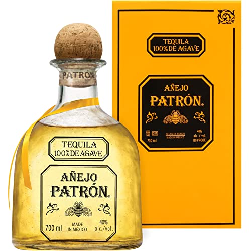 PATRÓN Añejo -Tequila aus 100 % besten blauen Weber-Agaven, in Me...